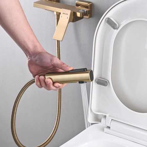 Гигиенический душ со смесителем Shevanik S6105G-1 золотой сатин - фото 5