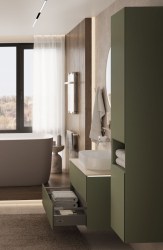 Шкаф-пенал Allen Brau Infinity 1.21009.CGM 35х32х180 подвесной цвет зеленый/серый - фото 3