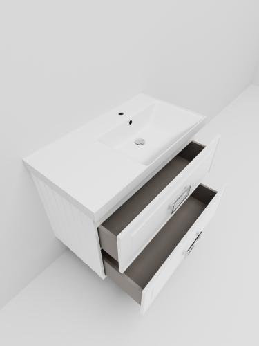 Тумба с раковиной La Fenice Cubo TWIN NFNC-01-CUB-B-90-2-3-90-2R 100х50 подвесная цвет белый - фото 5