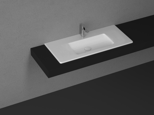 Раковина керамическая Allen Brau Fantasy 4.11027.20 102х47 полувстраиваемая цвет белый 1 отверстие под смеситель - фото 2