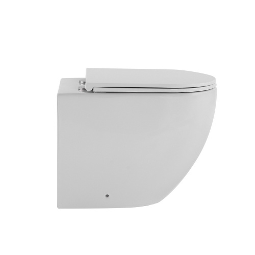 Унитаз приставной Abber Bequem AC1111TMW белый матовый с сиденьем микролифт безободковый смыв торнадо - фото 2