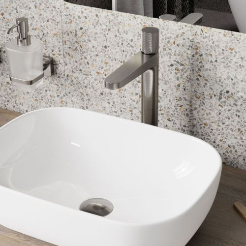 Смеситель для раковины Wasserkraft Tauber 6400 6403H на столешницу никель - фото 4