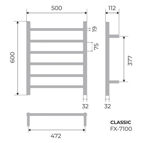 Полотенцесушитель Fixsen FX-7100 50х60 электрический хром - фото 3