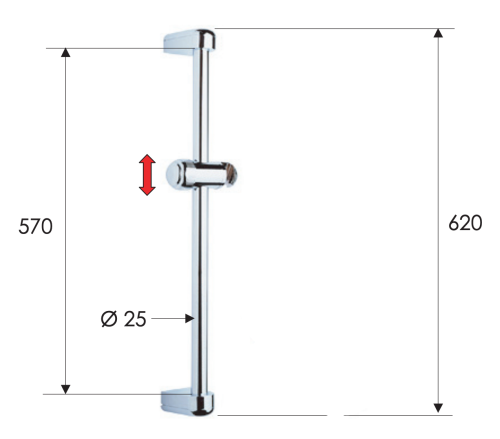 Душевая штанга Remer 311 настенная цвет хром - фото 2