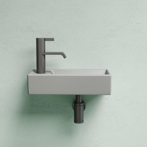 Раковина из сантехнического фарфора Ceramica Nova ELEMENT CN6051RMH 42х22 подвесная цвет антрацит матовый 1 отверстие под смеситель - фото 5