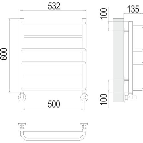 Полотенцесушитель Terminus 4670078530141 53х60 водяной хром - фото 3
