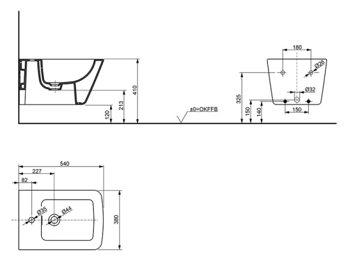 Биде TOTO B532E#XW подвесное - фото 3