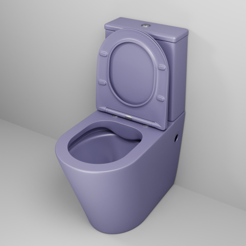 Унитаз напольный с бачком Grossman Color GR-4480LIMS фиолетовый матовый с сиденьем безободковый каскадный смыв - фото 4