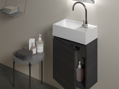 Раковина из санфаянса Hatria BAHIA_13 BH0450250011TS0 45х25 подвесная цвет белый 1 отверстие под смеситель - фото 2