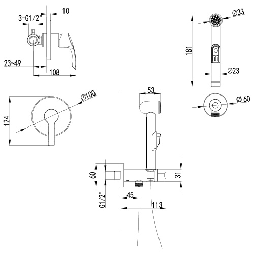 Гигиенический душ со смесителем LeMark Plus Strike LM1119C хром - фото 2