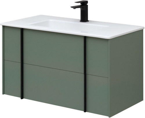 Тумба под раковину Allen Brau Reality 1.32006.CGM 90х46х50 подвесная цвет зеленый/серый - фото 3