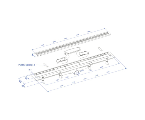 Душевой лоток PlastBrno DESIGN 4 SZA4550 напольный - фото 4
