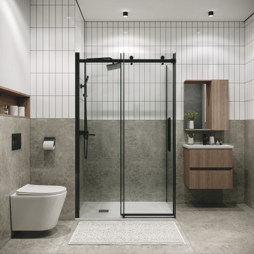 Душевая перегородка Grossman Classic 200.K33.04.90.42.00 90х195 стекло прозрачное профиль графит - фото 4