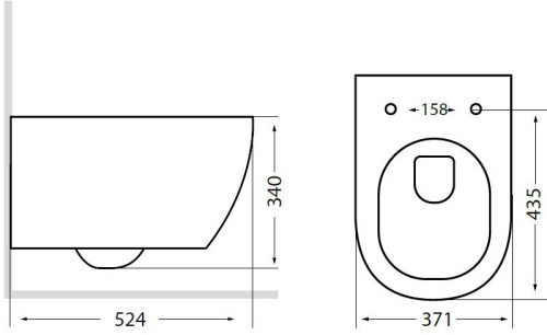 Чаша унитаза подвесная Logan L5W CITY 019100-w-01 цвет белый без сиденья безободковая каскадный смыв - фото 2