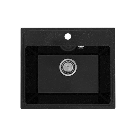 Кухонная мойка Practik PR-490 PR-M-490-004 50х40 цвет черный поверхность глянцевая