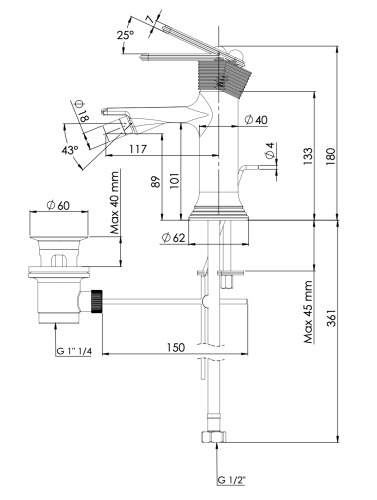 Смеситель Daniel Brooklyn BY604DP на биде брашированное золото - фото 2