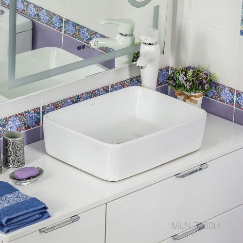 Раковина мебельная из санфаянса Melana MLN-7050H 48 7050H-805 49х36 накладная цвет белый - фото 3