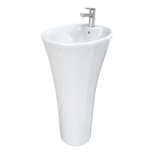 Раковина из сантехнического фарфора Cerutti SPA CT7274 45х45 напольная цвет белый 1 отверстие под смеситель