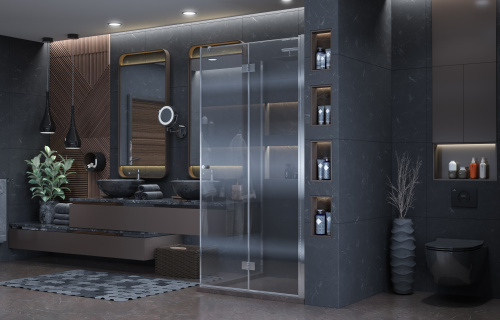 Душевой уголок Ambassador Diamond 12011105R 90х90 стекло прозрачное профиль хром глянцевый без поддона - фото 5