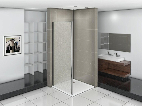 Душевая перегородка Good Door INFINITY ИН00082 70х185 стекло матовое профиль хром глянцевый - фото 2