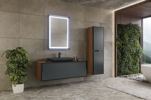 Тумба с раковиной Orka Craft 5001127 120х50х40 цвет орех/антрацит - фото 2