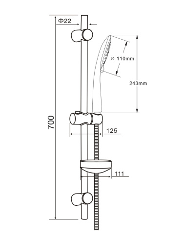 Душевой гарнитур Orange O-Shower OS705cr настенный  хром - фото 5
