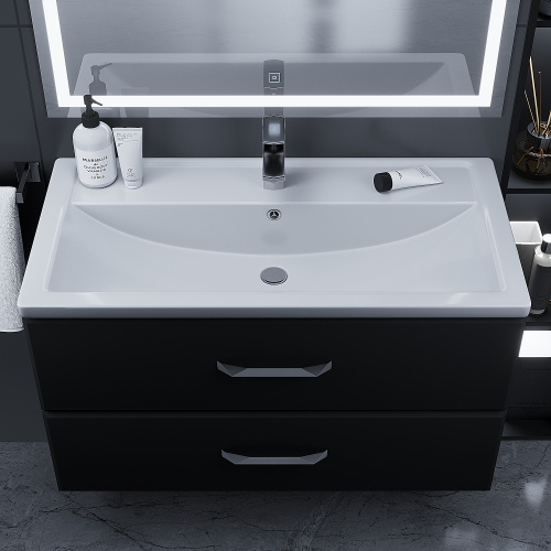 Раковина из литьевого мрамора Uperwood Foster 291020343 90х46 полувстраиваемая цвет белый - фото 4