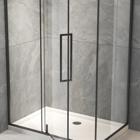 Душевой уголок Veconi Rovigo RV034B-12090-01-C7 120х90 стекло прозрачное профиль черный без поддона