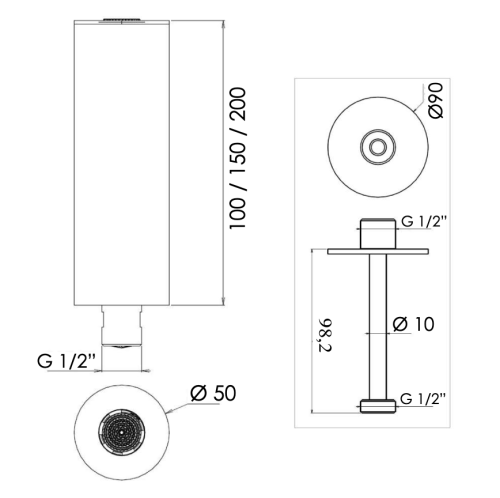 Верхний душ Daniel Steel SSA578PELCM20 нержавеющая сталь - фото 3