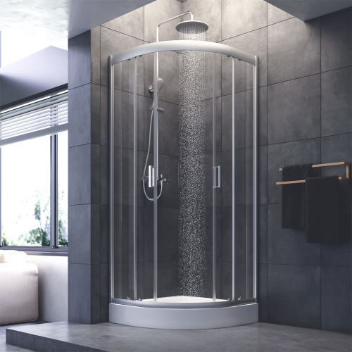 Душевой уголок Am.Pm Gem W90G-401-080WT 80х80 стекло прозрачное профиль хром матовый без поддона - фото 3