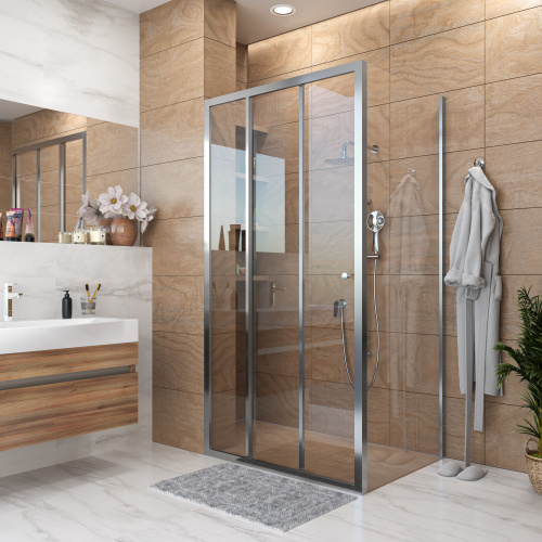 Душевой уголок Grossman Falcon GR-D110-P100Fa 110х100 стекло прозрачное профиль хром глянцевый без поддона - фото 2