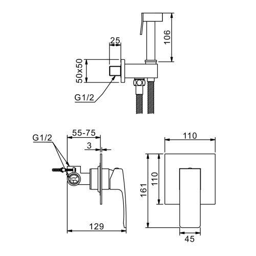 Гигиенический душ со смесителем Raglo R03.53 хром - фото 2