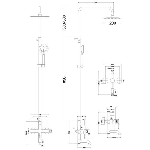 Душевая стойка Melana Tondo 610107 настенная - фото 4