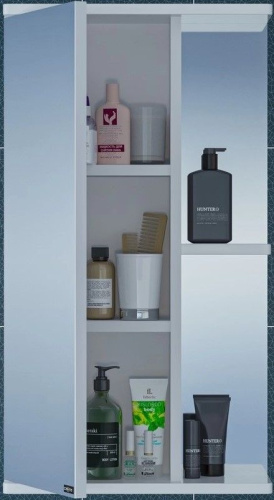 Зеркало-шкаф СанТа Ника 101080 41х15х70 подвесной цвет белый - фото 2