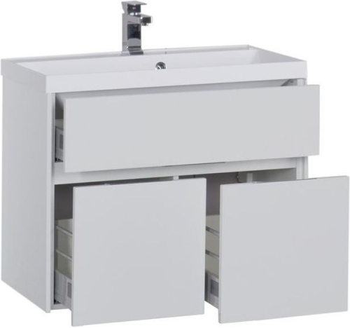 Тумба с раковиной Aquanet Латина 00212836 80х45х65 напольная/подвесная цвет белый - фото 2