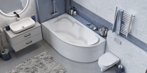 Ванна акриловая 1MarKa DIANA 01ди1610п 160х100 пристенная асимметричная без каркаса - фото 4