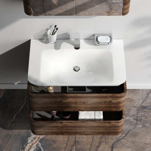 Тумба под раковину Am.Pm Sensation M30FHX0802NF 80х49х52 подвесная цвет орех - фото 3