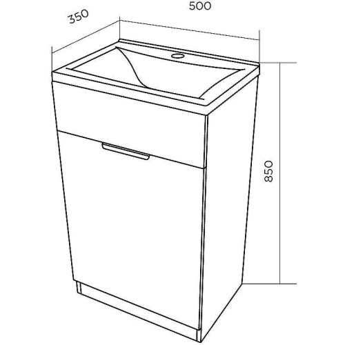 Тумба с раковиной 1MarKa Revo У99085 50х35х85 напольная цвет бетон светло-серый - фото 5
