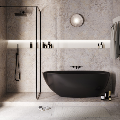 Ванна акриловая Grossman Fly GR-1104MBB 170х75 отдельностоящая овальная с ножками - фото 2