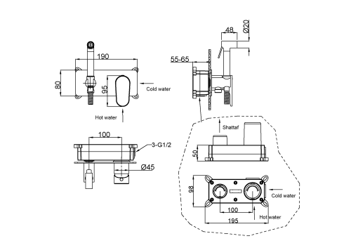 Гигиенический душ Boheme Spectre 457-MG золото матовое - фото 2