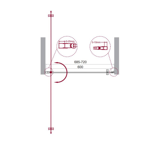 Душевая дверь BelBagno ETNA ETNA-B-1-70-C-Cr-90 70х195 стекло прозрачное профиль хром глянцевый - фото 2