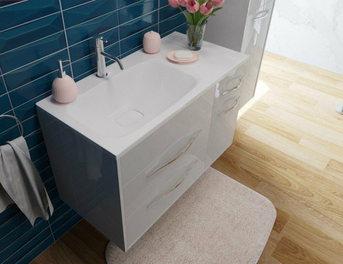 Тумба с раковиной Эстет Barcelona ФР-00003595 90х45х61 подвесная цвет белый - фото 4