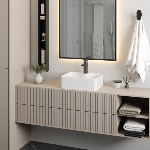 Раковина из сантехнического фарфора Teymi Helmi T51104 41х30 накладная цвет белый 1 отверстие под смеситель - фото 3