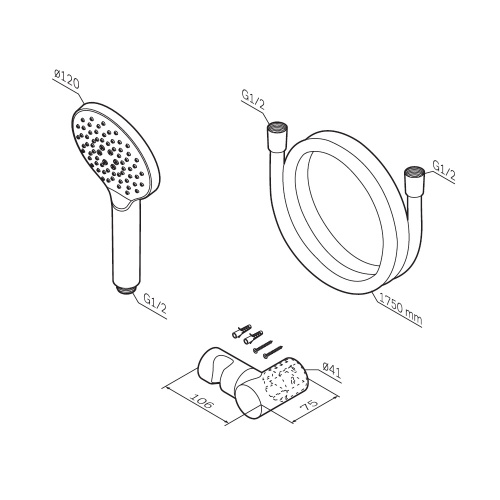 Душевой гарнитур Am.Pm Like F0118022 настенный черный - фото 4