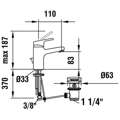Смеситель Laufen Citypro HF500901100000 на раковину хром - фото 2