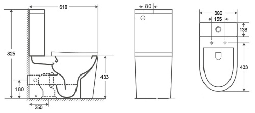 Унитаз-компакт напольный с бачком CeramaLux 2179XMH светло-серый матовый с сиденьем микролифт безободковый смыв торнадо - фото 2