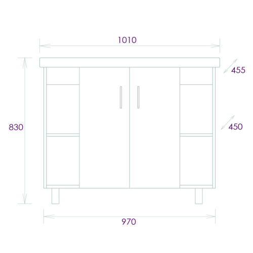 Тумба под раковину Onika Тимбер 110011 97х45х68 напольная - фото 3