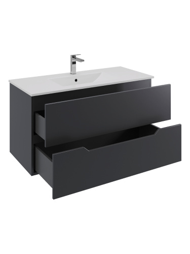 Тумба с раковиной Orange Line Li-100Tub+Ra 102х47х54 цвет черный - фото 4