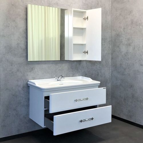 Тумба с раковиной Comforty Неаполь 00004139025CF 100х50 подвесная цвет белый - фото 5