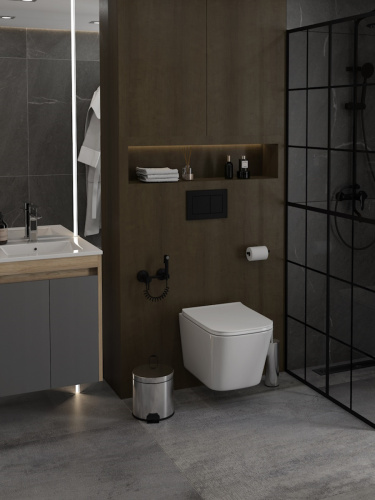 Унитаз подвесной Teymi Helmi T40310 белый с сиденьем микролифт безободковый смыв торнадо - фото 3